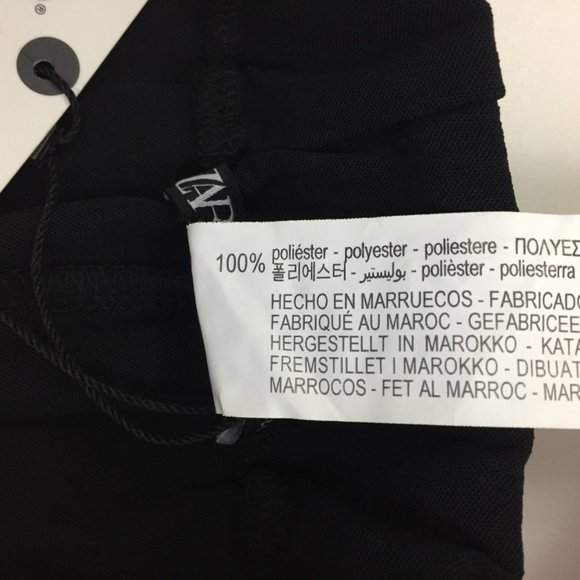 NWT ZARA Black Cut Out Wide Rounded Leg Hem Pull On Soft Pants - Picture 3 of 12